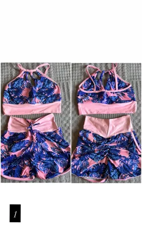 Roupas de academia conjunto top e short