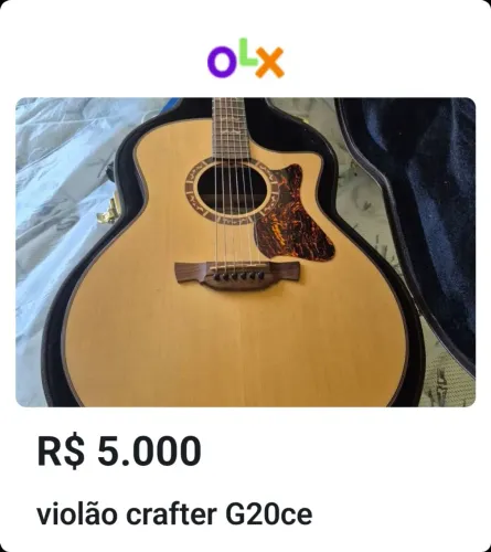 Violão crafiter STGG20CE grande auditórium vendo ou troco nylon $5.000