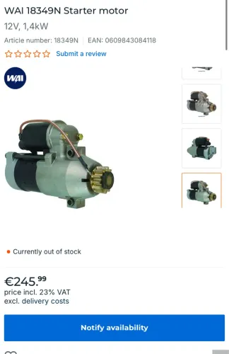 Motor arranque YAMAHA /MERCURY / HITACHI 18349n