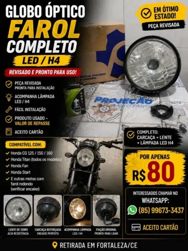 Globo óptico de farol completo para moto Honda