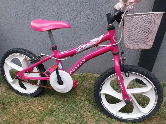 Bicicleta Infantil Aro 16 Houston Tina Com Cesto Rosa Pink