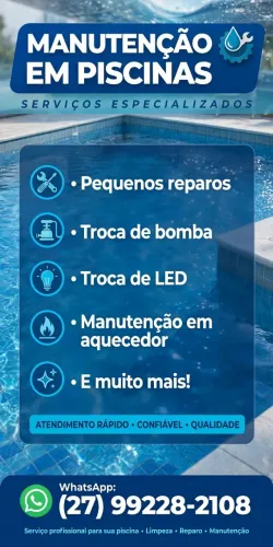 Reparos e manutenção em piscinas