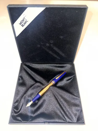 Caneta-tinteiro Montblanc Solitaire Doué Blue  C/certificado