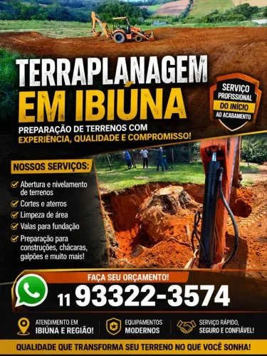Serviço de terraplanagem em Ibiúna