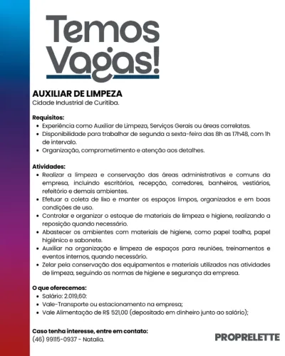 Auxiliar de Limpeza