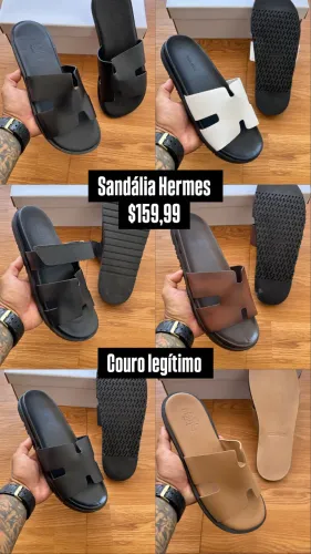 Sandália de couro Hermes pronta entrega
