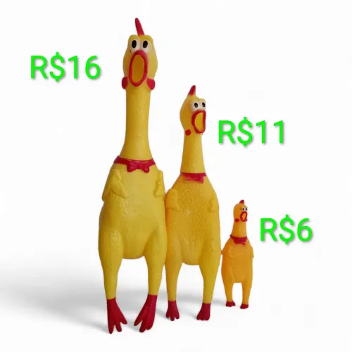 Brinquedo Pet Mordedor Sonoro De Borracha Frango Galo galinha