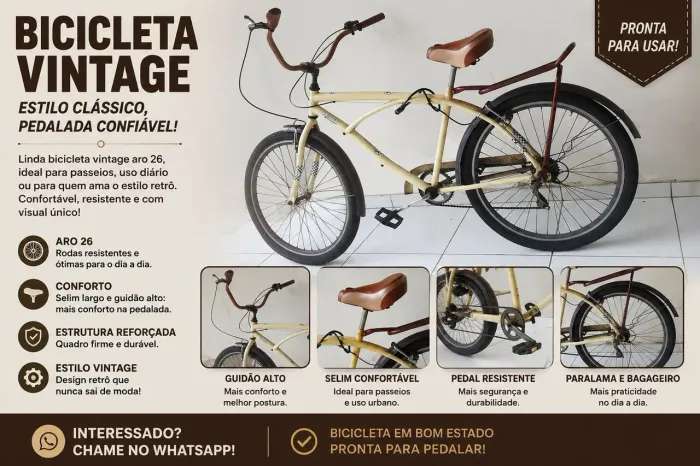 BICICLETA VINTAGE ARO 26