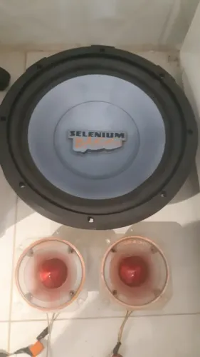 Auto falante Selenium Bass 12" + Par de Tweeter Tiger Audio / Som automotivo