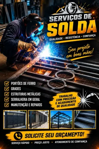 Trabalho com Solda e manutenção em portão ferro.