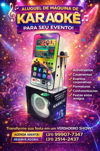 Aluguel de Karaokê/Musica 2 em 1 para Eventos