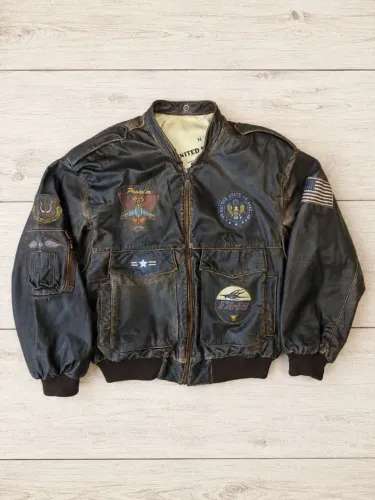 relíquia jaqueta aviador top gun danello item de coleção raridade com 2 golas couro nobre