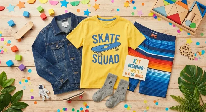 Kit de roupas menino veste 8 a 10 anos
