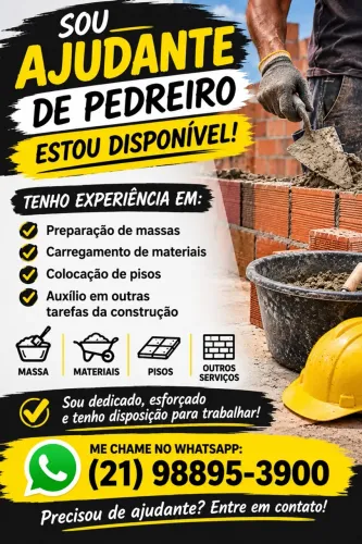 Sou ajudante de pedreiro