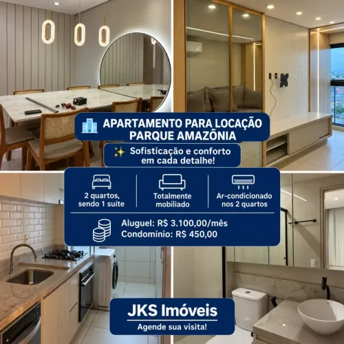 Imóvel para aluguel com 70 metros quadrados com 2 quartos em Parque Amazônia - Goiânia - G