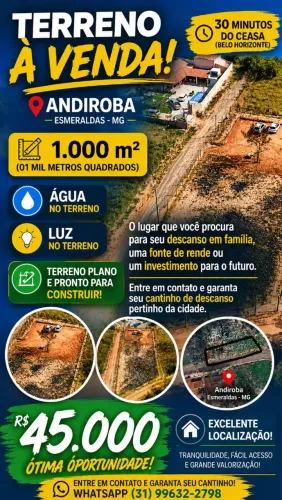 OPORTUNIDADE ÚNICA: TERRENO DE 1.000m² À VENDA ? SEU SONHO COMEÇA AQUI