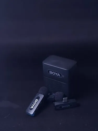 Microfone De Lapela Boya By-v30 Android/ios Usb C Preto