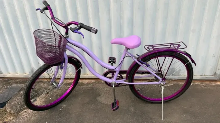 Bicicleta retro aro 24 lilás com nota fiscal