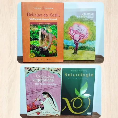 Livros de culinária vegana, vegetariana e saúde (4 livros)