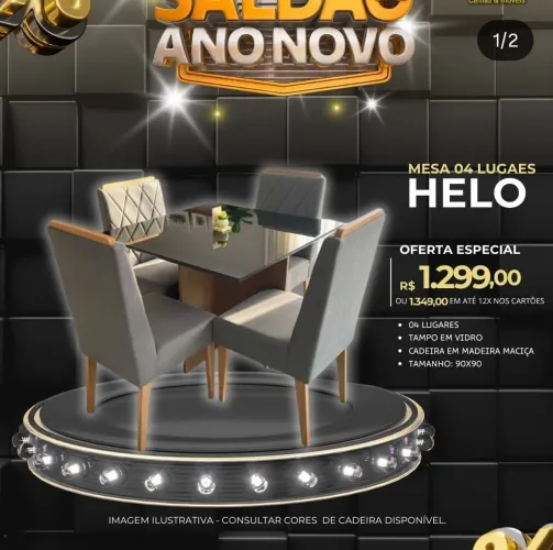 Mesa de 4 lugares a pronta entrega