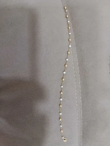 Pulseira de pérola de ouro 18kg tamanho 22cm, peso 1.20