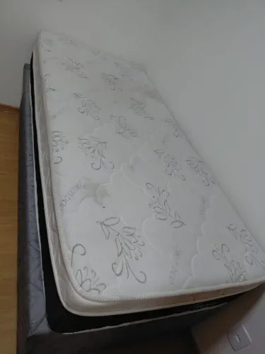 Cama baú box solteiro com colchão