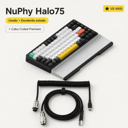 teclado gamer mecanico Nuphy Halo75 superior nuphy air75 teclado keychron + Cabo Coiled