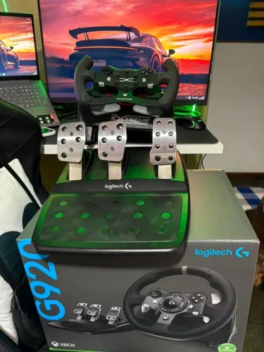 Volante Logitech G920 COMPLETÃO + Cockpit S-Pro + Aro Fórmula + Kit Extreme Simracing