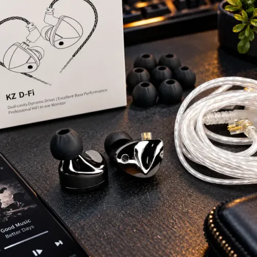 KZ D-Fi/Som HiFi profissional/Graves fortes e detalhados/jogos/música/retorno palco +case