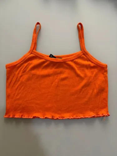 Cropped Canelado Laranja