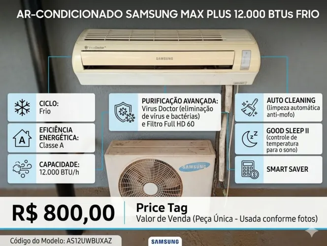 Ar condicionado Samsung 12.000 btus