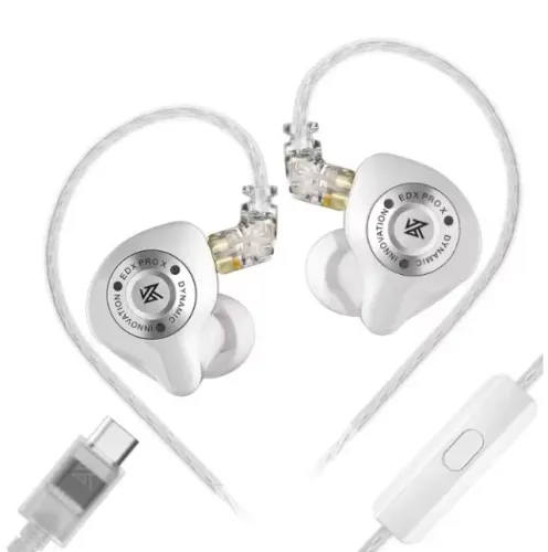 Fone KZ EDX Pro X Tipo C, Branco c/ mic