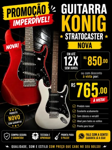 Guitarra stratocaster Konig em promoção imperdível oferta limitada
