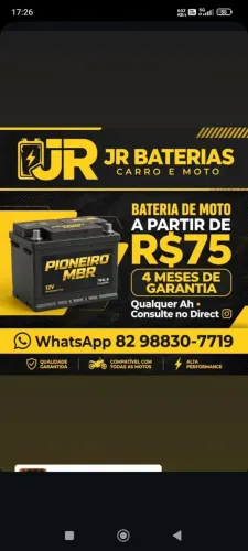 Baterias de moto com 4 meses de garantia 