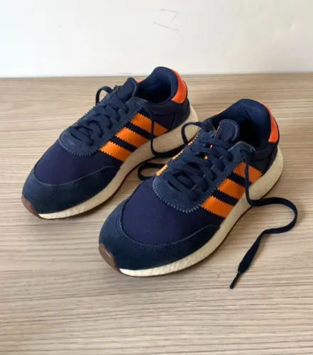 Novo Tênis Adidas I-5923 Boost azul e laranja - 37BR