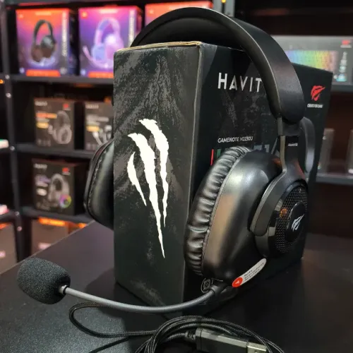 Headset Gamer Preto Havit H2230u Usb 7.1 Com Microfone Removivel