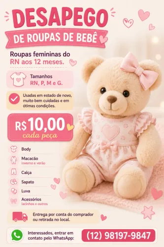 desapegos roupas de bebê RN a 12 meses 