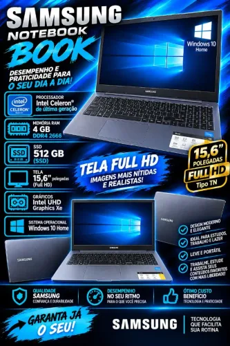 Notebook samsung 15,6 GDDR4 SSD 512 GB