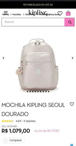 Mochila Kipling original e nova