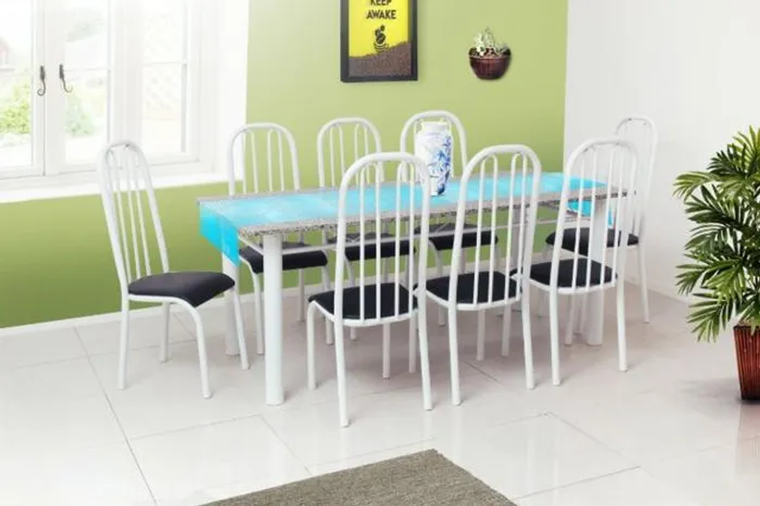 Novas Mesa jantar aço 08 cadeiras lindissima = Frete + montagem grátis!!!
