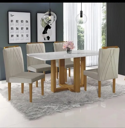 Sala mesa jantar com 4 cadeiras ZAP *