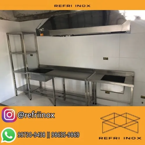 Balção de inox ,pia de inox escorredor prateleira de inox
