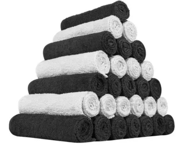 Toalhas para salão de beleza e barbearia nas cores branca e preta