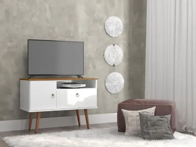 Rack Retrô Yasmin Para TV Até 32''! Frete e Montagem Grátis!