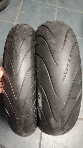 Par pneu usado Michelin Road2 120/70-17 e 180/55-17
