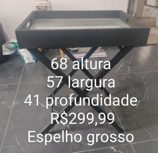 Mesa de apoio com espelho grosso 