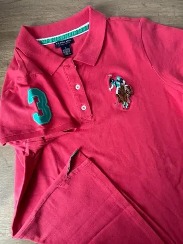 Camisa marca: U.S. Polo Infantil Tam: L, cor: rosa, muito linda, usada