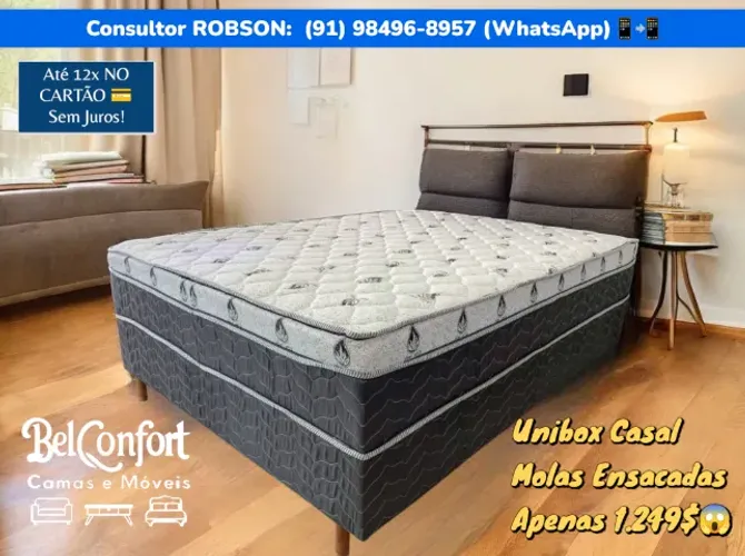 CAMA DE CASAL UNIBOX MOLAS ENSACADAS 