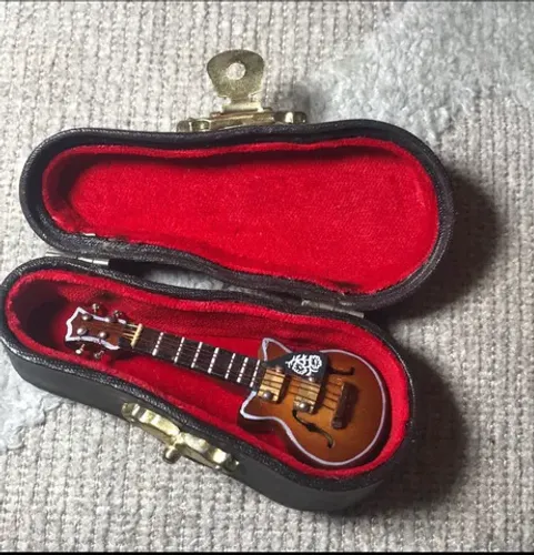 Violino miniatura de madeira adorno musical decorativo