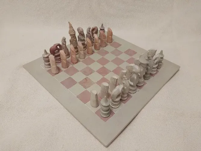 Jogo de Xadrez Africano de Pedra Artesanal